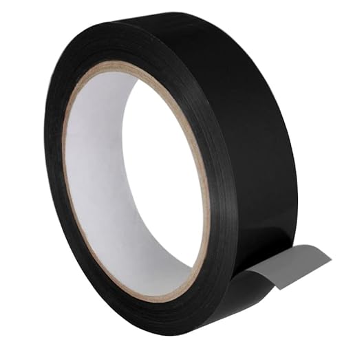 KLEBESHOP24 Einseitiges PVC-Klebeband | Universell einsetzbar | Zum Verkleben und Markieren | 25 mm x 66 m | Farbe wählbar / 1 Rolle, schwarz von KLEBESHOP24