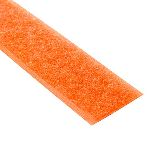 KLEBESHOP24 KLETTBAND SELBSTKLEBEND | Haken- oder Flauschband | Farbe, Breite, Länge wählbar/Neonorange, 20 mm x 3 m Flauschband von KLEBESHOP24