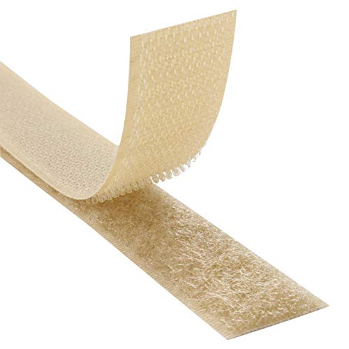 KLEBESHOP24 KLETTBAND ZUM NÄHEN | SET HAKEN + FLAUSCH | Beige, 20 mm x 3 m (andere Varianten auf Artikelseite wählbar) von KLEBESHOP24