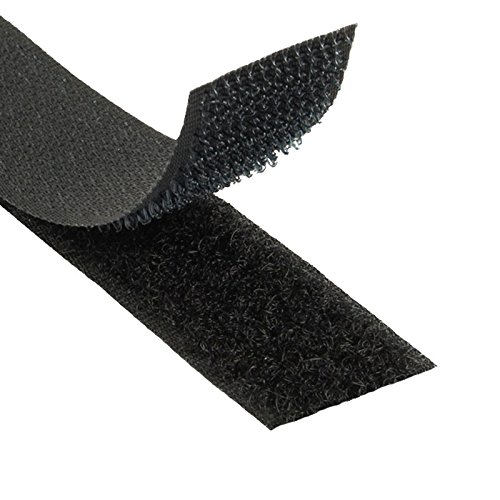 KLEBESHOP24 KLETTBAND ZUM NÄHEN | SET HAKEN + FLAUSCH | Schwarz, 100 mm x 25 m von KLEBESHOP24