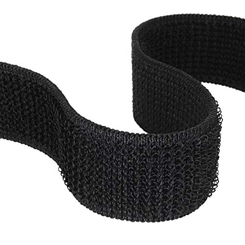 KLEBESHOP24 Klettband elastisch | Flauschband zum Nähen | Schwarz oder Weiß | 3 m, 8 m oder 25 m auf Rolle / 20 mm x 25 m, schwarz von KLEBESHOP24