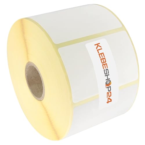 KLEBESHOP24 Thermodirekt Etiketten | Selbstklebende Etiketten für Thermodrucker | 60 x 40 mm, 1000 Stück auf Rolle von KLEBESHOP24