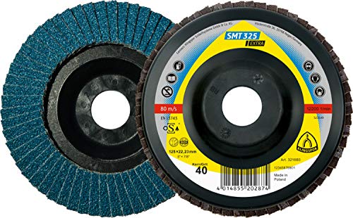 KLINGSPOR 321660 Schleifmittel, Körnung 40, 125 mm x 22,23 mm, 10er-Set von KLINGSPOR