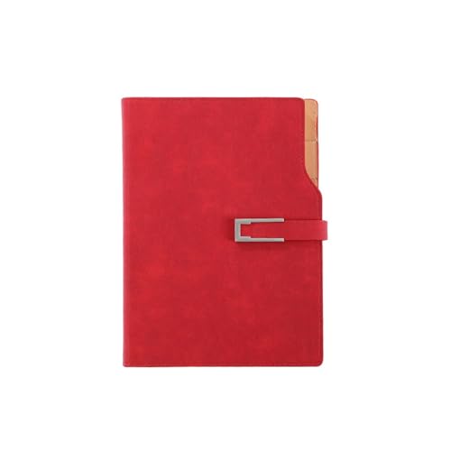 KLJGNCKM Notizbuch-Set, Büro-Tagebuch, Business-Notizblock, Magnetische Schnalle, A5-Notizbuch(Rosso) von KLJGNCKM