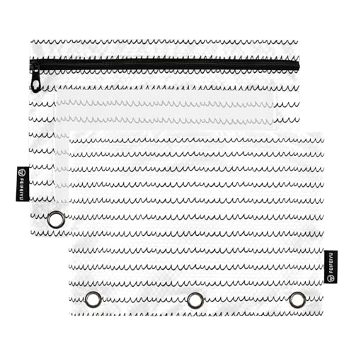 Abstrakte schwarze und weiße Ordnertaschen, Kunststoff-Bindertaschen für Ringe, Ordner, Ordner mit 3 Löchern, für Kinder, Schreibwarenbedarf von KLL