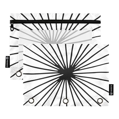 Abstraktions-Ringbuchtaschen, 3-fach gelocht, für 3 Ringe, Ordner mit Reißverschluss, für Kinder, Schreibwaren-Organizer, Upplies von KLL