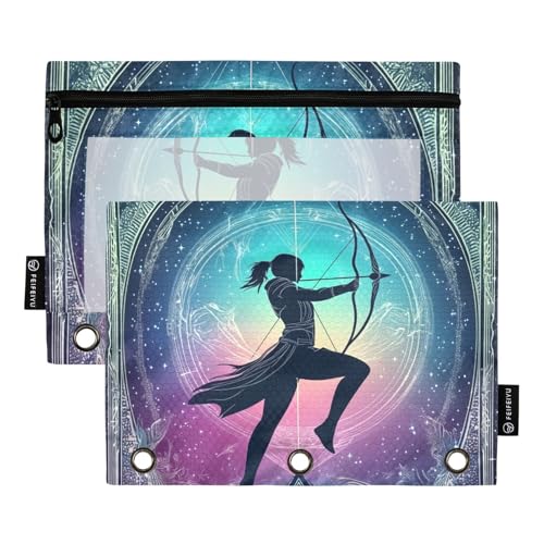 Archer Tarot-Bindertasche, Stoff-Federmäppchen für Ringe, Ordner, Aufbewahrung mit 3 Löchern, für Büro, Büro, Dokumenten-Organizer von KLL