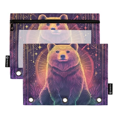 Bear Tarot-Ringe, Bindertaschen, Make-up-Tasche für 3-Loch-Bindertaschen mit 3 Ringen für Kinder, Schreibwaren-Organizer, Upplies von KLL