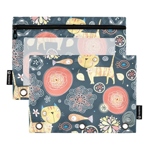 Cartoon (12) Binder Taschen Kosmetiktasche für Ringe Binder Ordner mit 3 Löchern für Kinder Ofhce Supplies von KLL