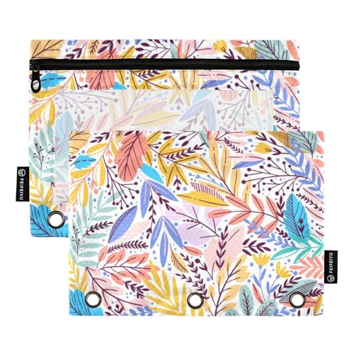 Exotische Make-up-Tasche für Ringbinder, 3 Löcher, mit Reißverschluss, für Schulbedarf, exotisch (1), Größe 1, Cartoon-Größe 2, 1 Stück von KLL