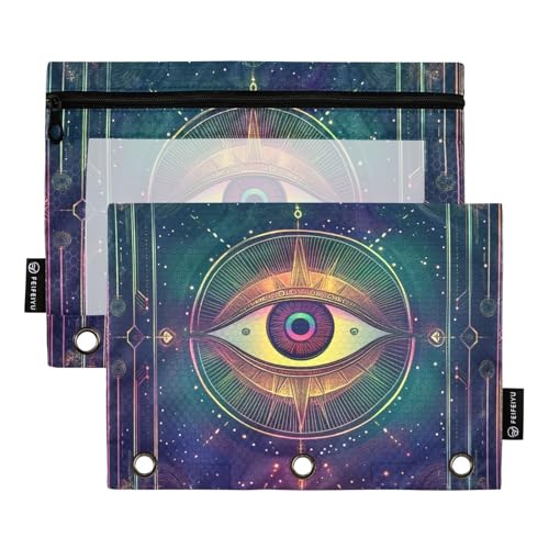 Eye Astral Vision Ringbuch Taschen Drei Ringe Ordner für Ringe Ordner Ordner mit Reißverschluss für Büro Ofhce Supplies von KLL