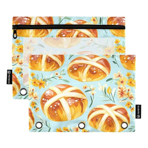 Happy Easter Hot Cross Buns Bindertaschen mit 3 Löchern für Ringe, Ordner, Organizer mit Löchern für Schule, Schreibwaren von KLL