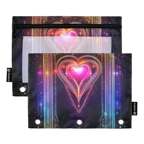 Hearts Tarot-Ordner, Taschenmappe, weiches Federmäppchen für Ringe, Ordner, Aufbewahrung mit 3 Löchern, für Untersuchungsbüro, Organizer von KLL