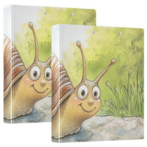 KLL 3,8 cm Notizbuch, runde Ringbücher mit Taschen, 1/2 Packungen, Büro-Binderbedarf, Hardcover, Schnecke, langsam bewegender Stein von KLL