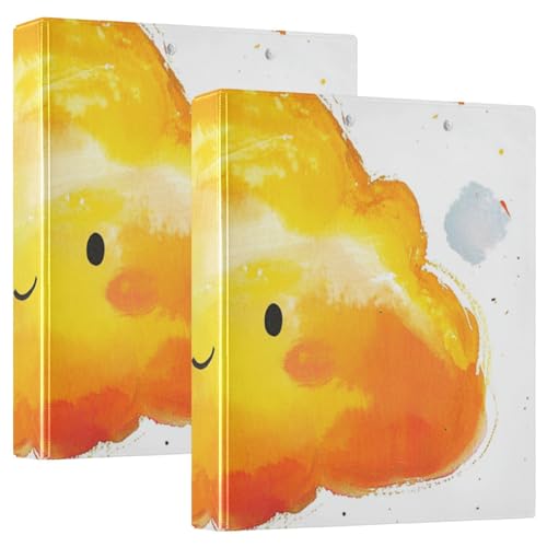 KLL 3 Ringbücher mit Klemmbrett, 1/2 Packungen, Bürobedarf, Hardcover, Orange Happy Little Cloud von KLL