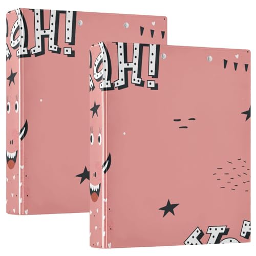 KLL 3.8 cm Notebook Binder 3 Ringe Ordner mit Taschen 1/2 Stück Office Binder 200 Blatt Love Monsters von KLL