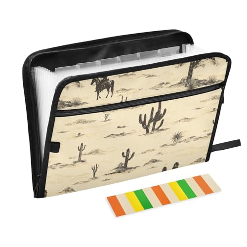 KLL Hängeregistraturmappen, Fächermappe, Fächermappe, Dokumentenmappe mit Taschen für Speisekarten, Restaurants, Western-Cowboy-, Kaktus-, große Wildnis KLL Hängeregistraturmappen, Fächermappe, Fächermappe, Dokumentenmappe mit Taschen für Speisekarten, Restaurants, Western-Cowboy-, Kaktus-, große Wildnis von KLL