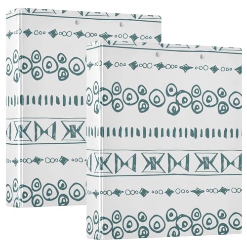 KLL Notizbuch mit 3 Ringen, 3,8 cm, Ordner mit Klemmbrett, 1/2er-Pack für Briefgröße (27,9 x 21,6 cm), Hardcover, Tribal Bohemian (4) von KLL