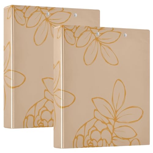 KLL Runde Ringbinder, 3,5 cm Notizbuchordner mit Klemmbrett, 1/2 Stück, für Briefgröße (27,9 x 21,6 cm), 200 Blatt, schattierende Pflanzenblätter von KLL