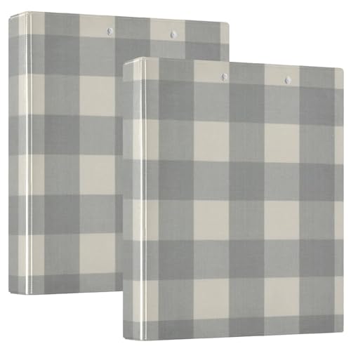 KLL Runde Ringbinder, 3,5 cm Ordner mit Klemmbrett, 1/2 Packungen, Ordner für die Schule, Hardcover, Buffalo Plaid Karo, Merry Christmas (5) von KLL