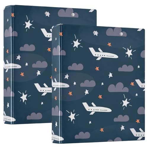 KLL Runde Ringbinder, 3,8 cm Notizbuchordner mit Klemmbrett, 1/2er-Pack, Ordner für Studenten, Hardcover, frische Druckblume von KLL