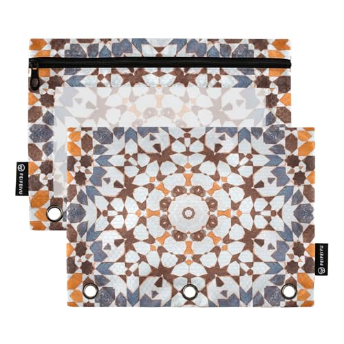 Marokkanisches Muster Binder Taschen 3 Locher Binder für Binder Ordner mit drei Ringen für Kinder Aufbewahrungsbehälter von KLL