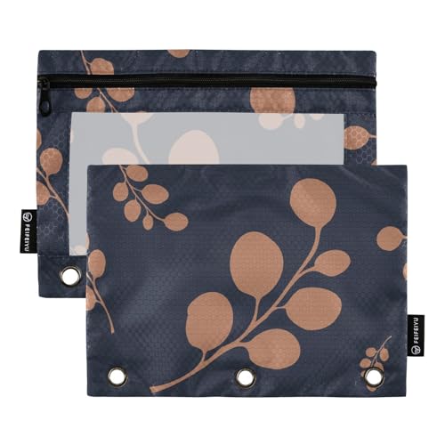 Schattierende Pflanzenblätter Binder Tasche 3 Loch Locher Binder für Ringe Binder Aufbewahrung mit drei Ringen für Kinder Zuhause Reise Karten Aufbewahrungsbehälter von KLL