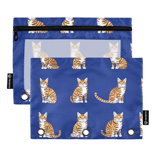 Schicke Toygercats königliche blaue Punch Tasche 3 Loch Punch Binder für Ringe Ordner Organizer mit wasserdicht für Schule Büro Dokumentenorganisator von KLL