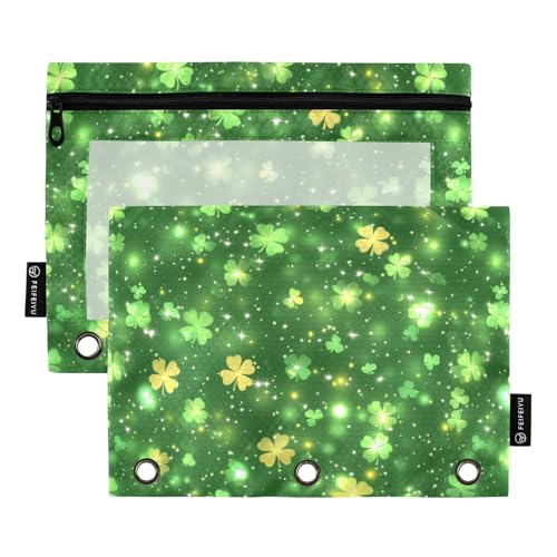 St Glistening Kleeblatt Galaxy Binder Taschen 3 Loch Locher Binder für Ringe Binder Ordner mit Wasserdicht für Kinder Zuhause Reise Karten Aufbewahrungsbehälter von KLL