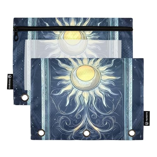 Sun Moon Tarot-Bindertaschen, Ordner, 3 Ringe für 3 Ringe, Bindertasche mit 3 Löchern, für Bürobedarf von KLL