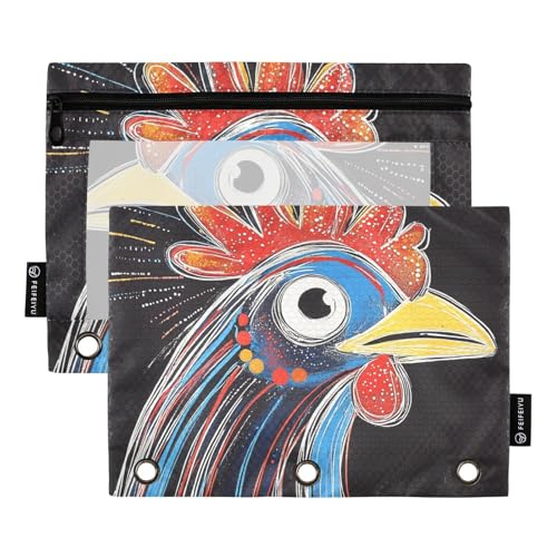 Sweet Pet Chicken Bindertaschen mit 3 Ringen für Ordner, 3 Ringe mit 3 Löchern für Büro, Schreibwaren, Organizer von KLL