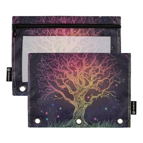 Tree Tarot-Binderbeutel, transparent, für 3-Loch-Bindertaschen, wasserdicht, für Kinder, Zuhause, Reisen, Karten, Aufbewahrungsbehälter von KLL