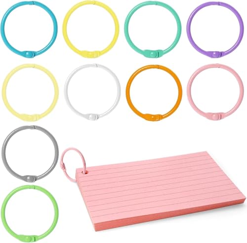 Buchringe,100pcs Ringbinder,Buchbinderinge,Binder Ringe,Metall Buchbinderinge Loseblatt Verbinder,Karteikarten Ring,Loseblatt Verbinder für Fotoalbum,Metall Binder Ringe von KLLJ