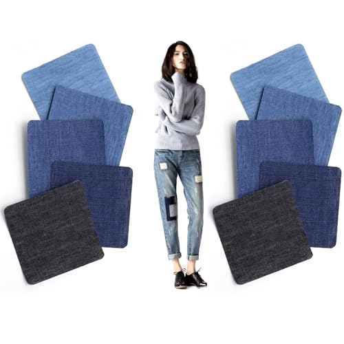 Jean Flicken zum Aufbügeln,Flicken zum Aufbügeln,Denim Patches zum Aufbügeln für DIY,Reparatur Patches Kleidung Bügelflicken,für Jeans Kleidung Lochreparatur und Dekoration von KLLJ