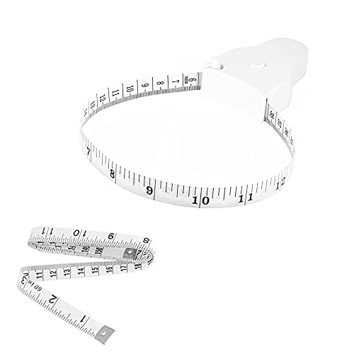Einziehbares Maßband zur Körpermessung, doppelseitiges Körpermessgerät, 150 cm / 59 Zoll, zum Nähen von maßgeschneiderter Kleidung (weiß) von KLOP256