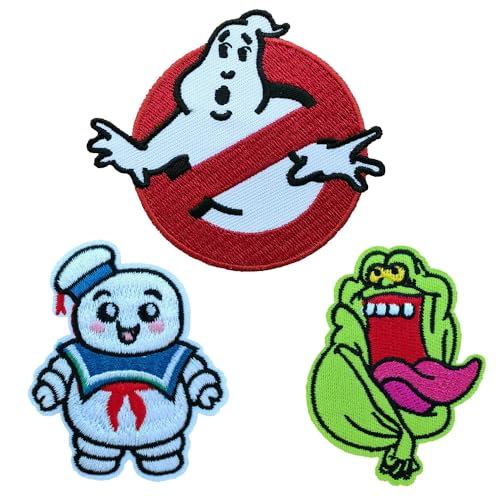 KLORIZ Slime Ghost Stickerei zum Aufbügeln oder Aufnähen, Marshmallow-Mann, Halloween, DIY-Applikation, Zubehör von KLORIZ