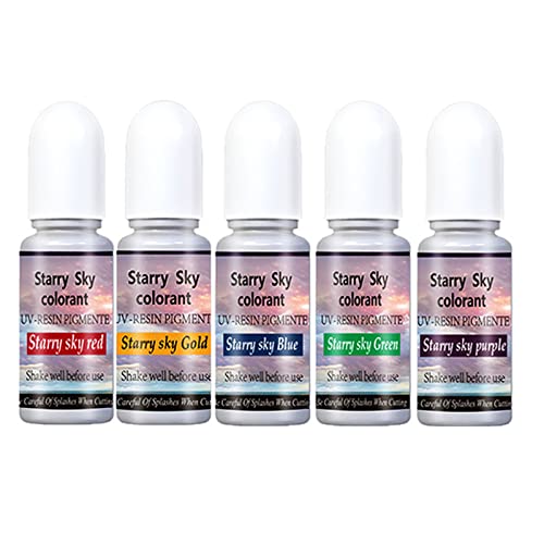 Epoxidharz-Pigment, echte Farbstoffe, konzentriert, 5 Farben, flüssiger Harzfarbstoff für Kunst, DIY-Schmuckherstellung, 10 ml, UV-Harz-Farbstoffe von KLOVA