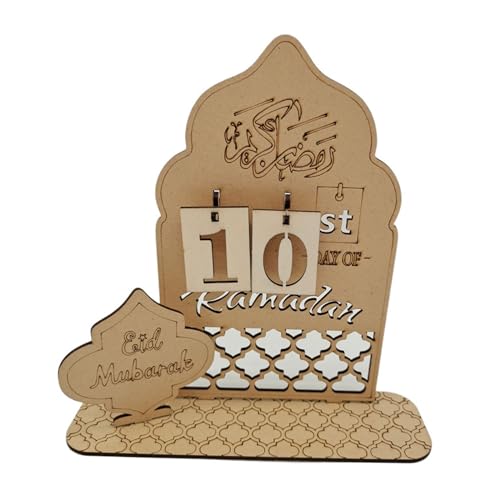 Home Decor Countdown-Kalender, Ornamente, detailliert, nummeriert, Countdown-Kalender für islamische Party, Eid-Feier, Holzdekorationen von KLOVA