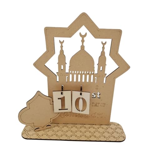 Home Decor Countdown-Kalender Ornamente Detailliert nummerierter Countdown-Kalender für islamische Party Eid Feier Holzdekorationen von KLOVA