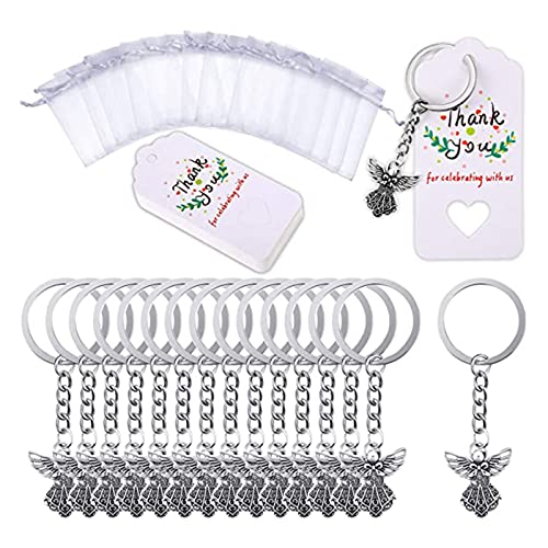 KLOVA 30 Stück/Set Anhänger Schlüsselanhänger Taufe Geschenk Schlüsselanhänger mit Anhänger Garn Tasche für Kinderdusche Taufe Party Geschenk Anhänger Schlüsselanhänger von KLOVA