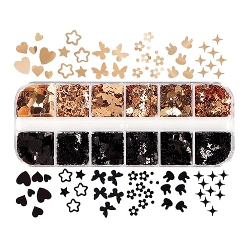 Mehrförmiges Glitzer Konfetti Für DIY Epoxidharz Formfüller Schmuckherstellungszubehör Pailletten Nail Art Dekorationen Nail Art Pailletten Verschiedene Formen Kreise Schildkröten Blumen von KLOVA