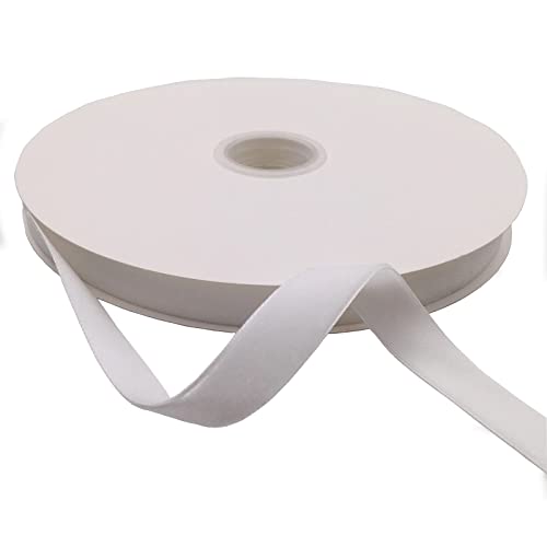 KLTRIBBON Nylon-Samtband, einseitig, 1,6 cm x 22,7 m Spule (weiß) von KLTRIBBON