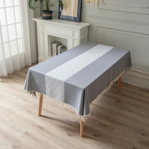 KLUOT Quaste Tischdecke 100 x 140 cm Tischdecken Polyester Abwischbar Tischtuch Maschinenwaschbar Dekorative Outdoor Tischtuch für Picknick, Party, Garten, Wohnzimmer, Esstisch von KLUOT