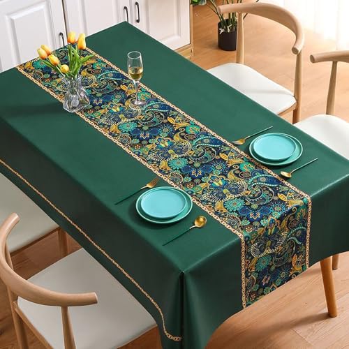 KLUOT Tischdecke 100 x 160 cm Wachstuchtischdecke PVC Tischdecke Plastik, Tischdecke Outdoor eckig Table Cloth Waterproof Abwischbare Tischtuch Dining Table Cover von KLUOT