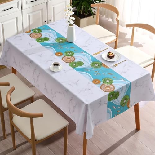 KLUOT Tischdecke 120 x 120 cm Wachstuchtischdecke PVC Tischtuch Plastik, Tischdecken Outdoor eckig Table Cloth Waterproof Abwischbare Tischwäsche Dining Table Cover von KLUOT