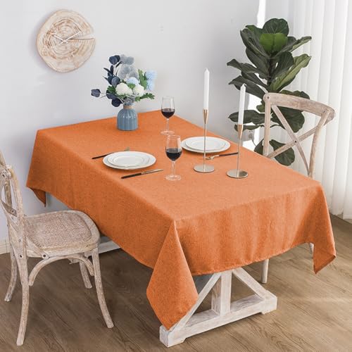 KLUOT Tischdecke 120x170cm Wasserabweisend Dekorative Einfarbige Tischdecken, Baumwoll-Leinen Tischtuch für Küche Esszimmer Haus Tischdekoration von KLUOT
