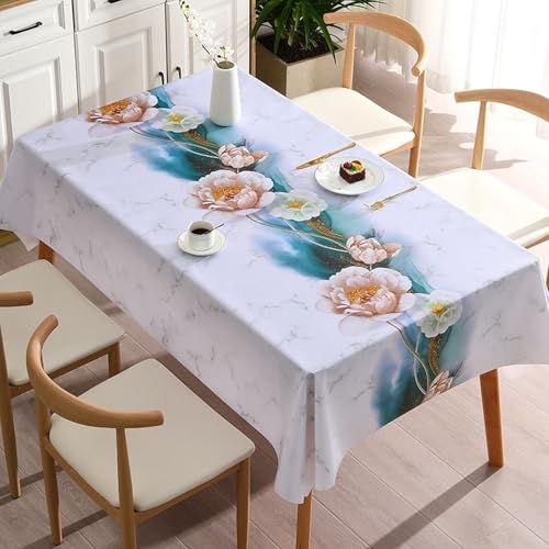 KLUOT Tischdecke 140 x 140 cm Wachstuchtischdecke PVC Tischtuch Plastik, Tischdecken Outdoor eckig Table Cloth Waterproof Abwischbare Tischwäsche Dining Table Cover von KLUOT