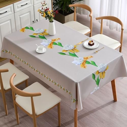 KLUOT Tischdecke 140 x 140 cm Wachstuchtischdecke PVC Tischtuch Plastik, Tischdecken Outdoor eckig Table Cloth Waterproof Abwischbare Tischwäsche Dining Table Cover von KLUOT