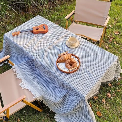 KLUOT Tischdecke 180 x 380 cm Tischdecke Rechteckig Quaste Tischtuch Baumwolle Leinen Tischdecken Abwaschbar Staubdicht Couchtisch Table Cloth für Küche Picknick Weihnachts Tischdekoration von KLUOT