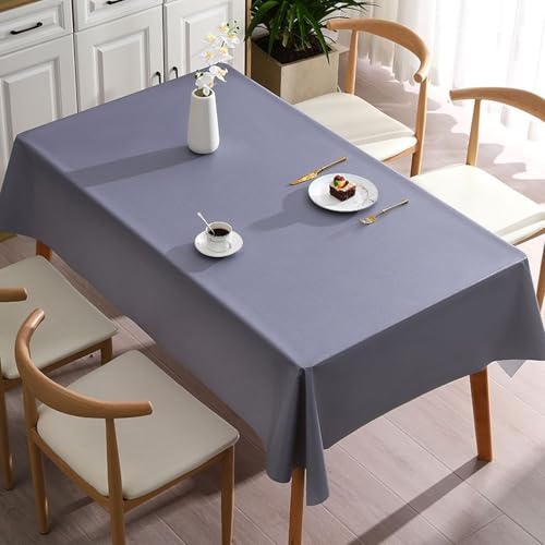 KLUOT Vinyl Tischdecke 90 x 140 cm Rechteckige wasserdichte Tischdecken Abwaschbar Tischwäsche Pflegeleicht Tischtuch für Wohnzimmer Schlafzimmer Küche Party Garten grau Tischdeko von KLUOT